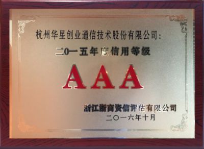 Credit rating AAA enterprise of 2015