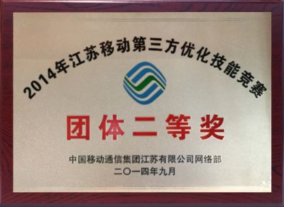 Jiangsu mobile third-party optimization skills contest group second prize in 2014